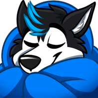 Cartoon of a dog sleeping in a blue blanket
Description automatically generated